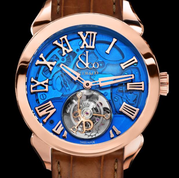 Jacob & Co PALATIAL FLYING TOURBILLON HOURS & MINUTES ROSE GOLD BLUE PT520.40.NS.QB.A Replica watch